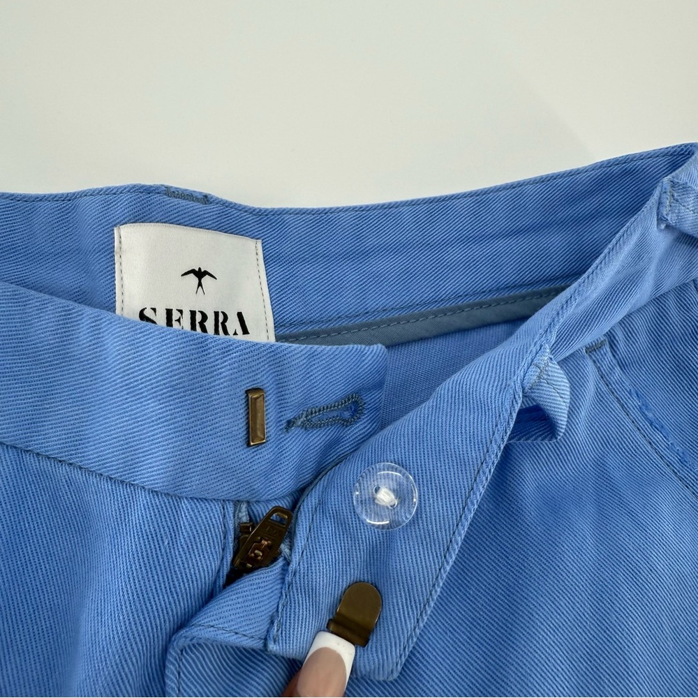 Serra Blue Jean Shorts with Frayed Edges - Picture 5 of 11